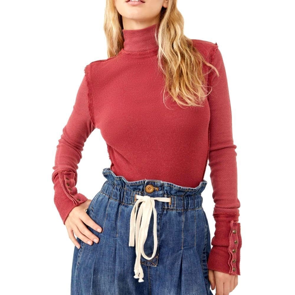 NWT Free People S, M - Women's Freya Long Sleeve / Off‎ Beat /Wine
